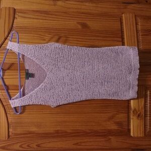 Lavender Knit Sleeveless Top Shimmery Poly/Cotton Blend